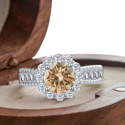 2 Carat Moissanite Ring D Color With Certificate 925 Sterling Silver Butterfly Flower Fairy Ring Engagement Gift Luxury Jewelry
