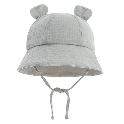 Spring Autumn Solid Color Soft Baby Bucket Hat Cotton Fisherman Hats Kids Summer Toddler Boy Girls Panama Sun Cap Children 0-12M