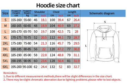 EtherealBe Halloween pumpkin hoodie for men with size chart and measurements for a perfect fit