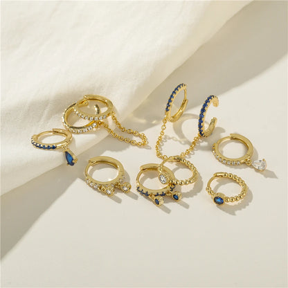 CANNER 4Pcs Set Jade Green Earrings Silver 925  Earring For Women Drop Earrings Piercing Jewelry