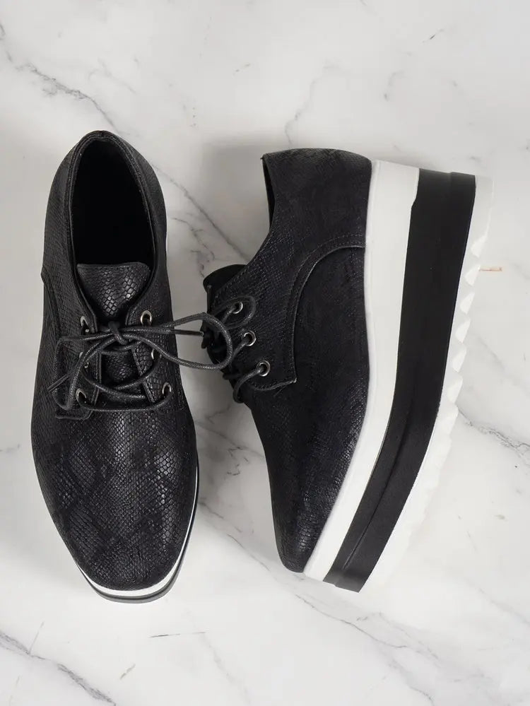 Women's Platform Wedge Heeled Shoes Casual Lace Up Outdoor Shoe Comfortable High Heel Sneakers Low Top Sneaker Thick Sole