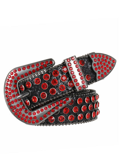 Decorative Women's Belt BB Simon Diamond Fashion Western Belt Full Diamond Embedding PU Wide Crystal Diamond Be