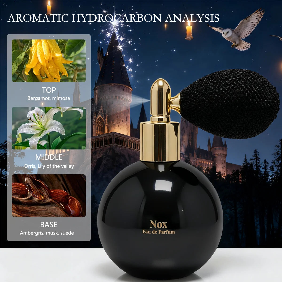 MINISO Harry Potter Women's Perfume 1.69oz/50ml with Spray Design – A Perfect Christmas Gift (Premium Mysterious Castle Gift Box