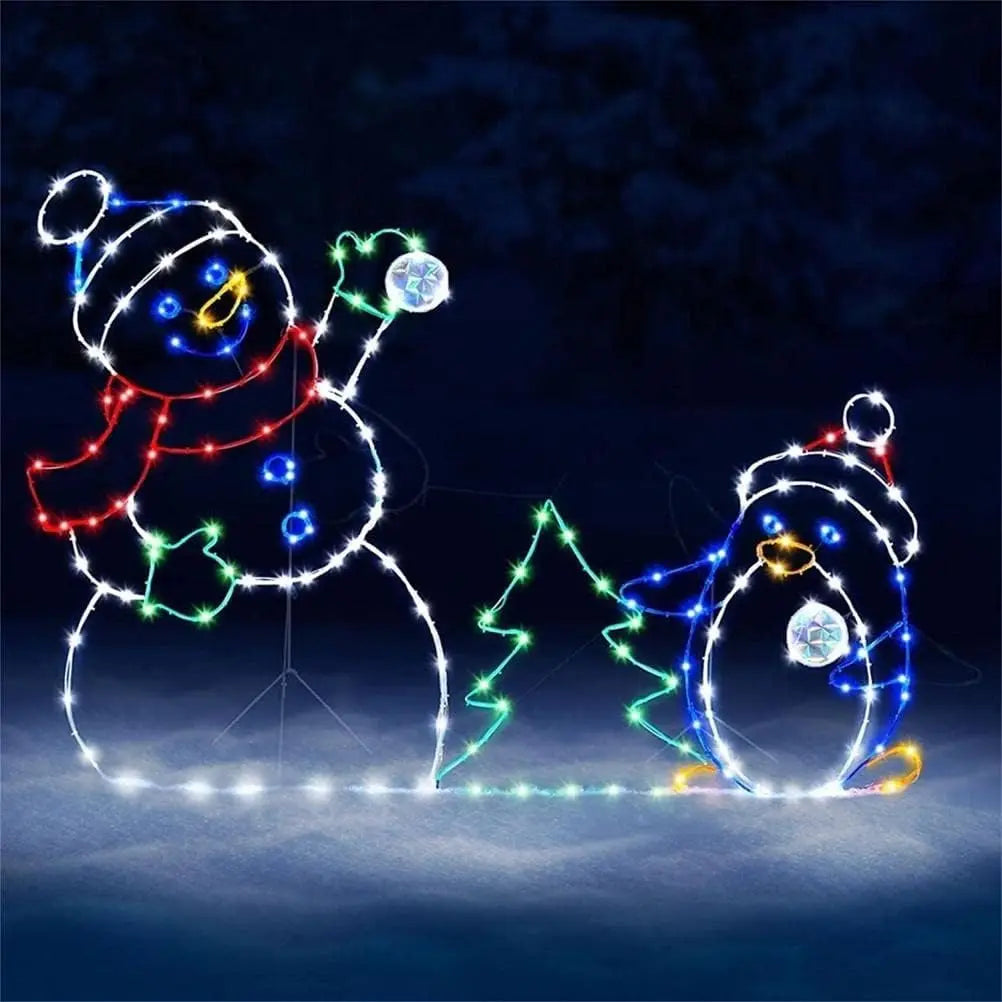 Christmas Snowman Lighted Decor Fun Animated Tree Snowman Light Holiday Gift Idea