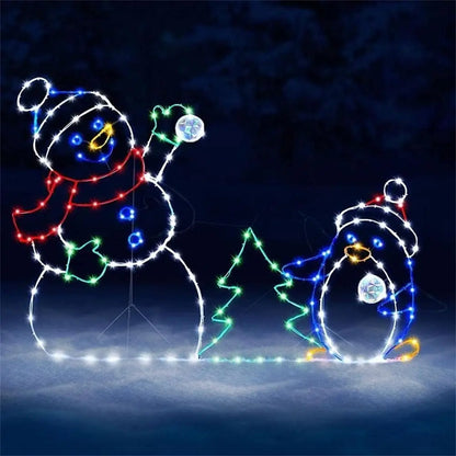 Christmas Snowman Lighted Decor Fun Animated Tree Snowman Light Holiday Gift Idea