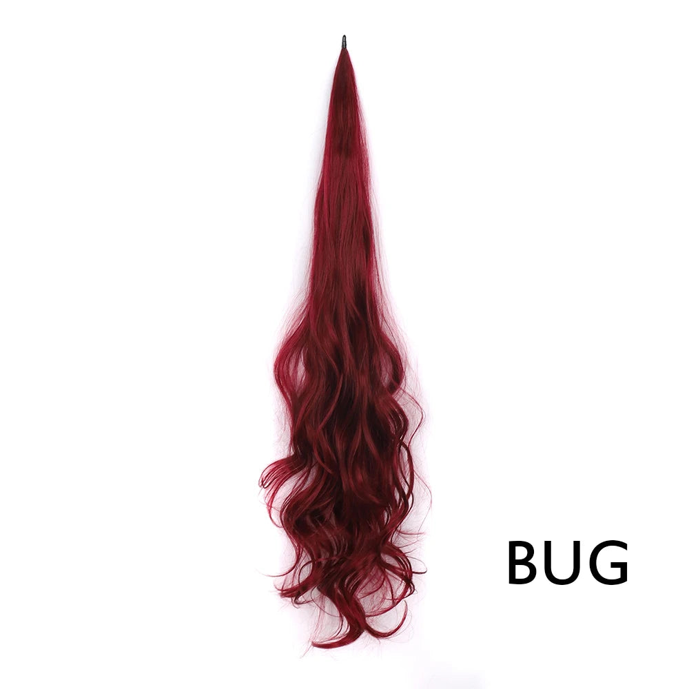 32" Flexible Wrap Around Ponytail Hair Extension Long Curly Synthetic Ponytail Wavy Pretty Hair Ponytails Hairpieces For Women