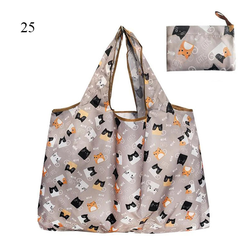 Foldable Large Shopping Storage Bags For Groceries Recyclable Grocery Tote Pouch Eco-Friendly Heavy Duty Washable Shopper Bag