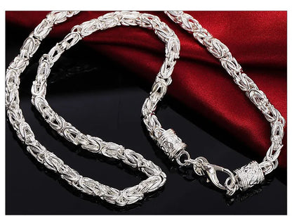 New listing 925 Sterling Silver 20 Inches 5MM Personalized Man Necklace Woman Fashion Charm Hip Hop Jewelry Christmas Gift