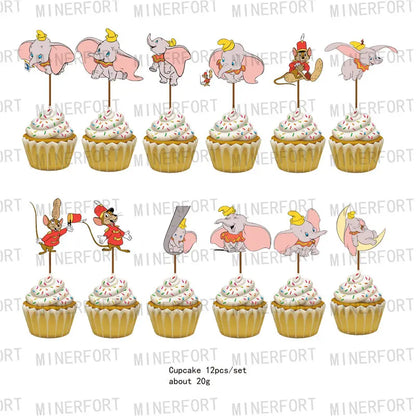 Dumbo Theme Birthday Party Decoration Supplies Tableware Paper Cups Plates Napkins Tablecloth Party Supplies