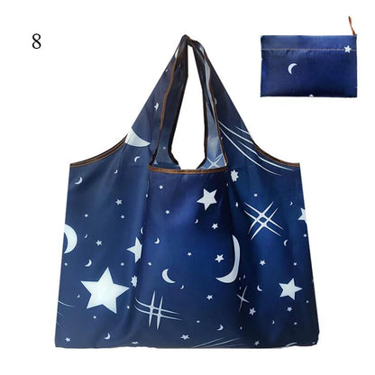 Foldable Large Shopping Storage Bags For Groceries Recyclable Grocery Tote Pouch Eco-Friendly Heavy Duty Washable Shopper Bag