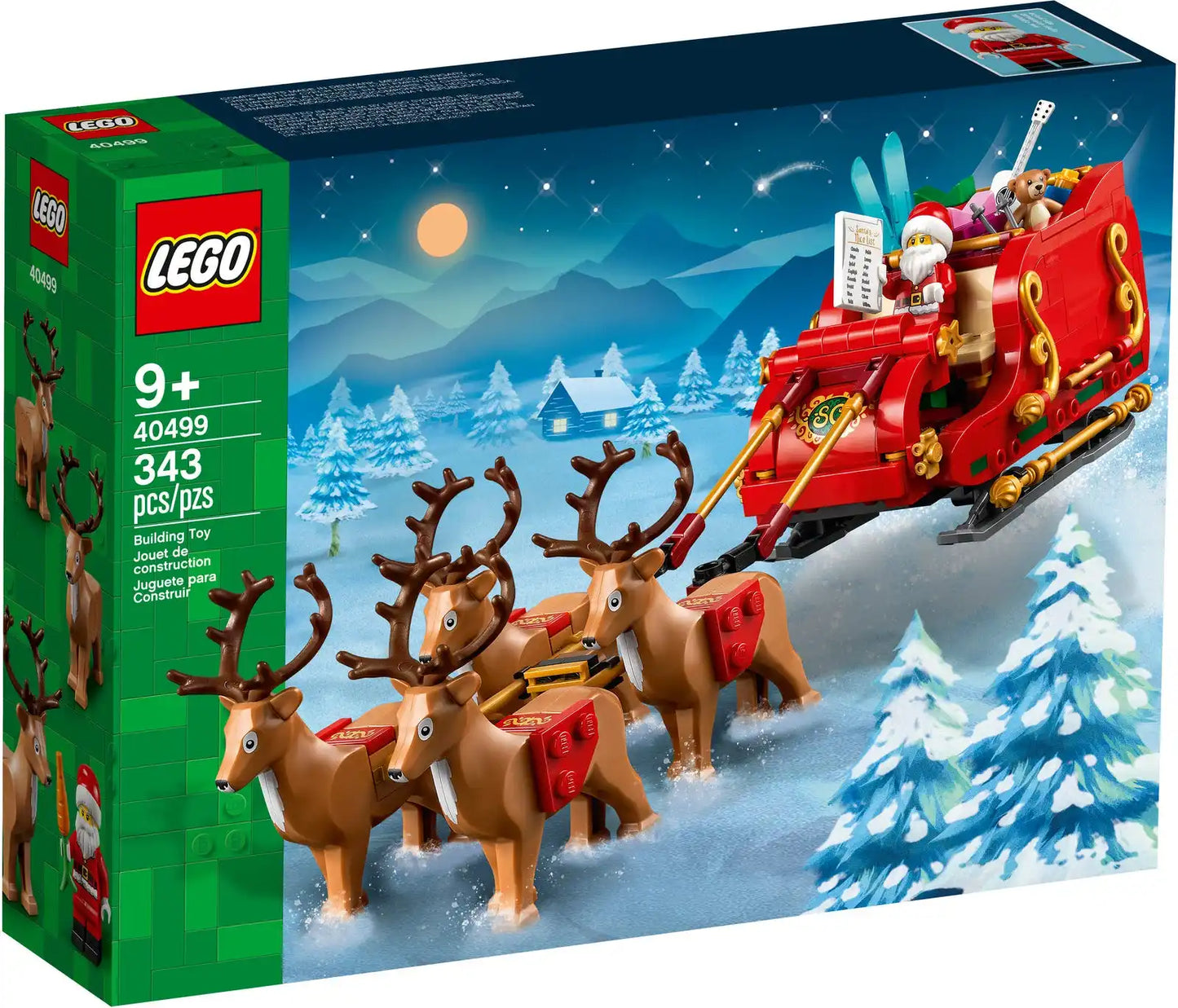 LEGO 40499 Santa's Reindeer Sled Vehicle for Boys and Girls - Educational Building Block Christmas Gift