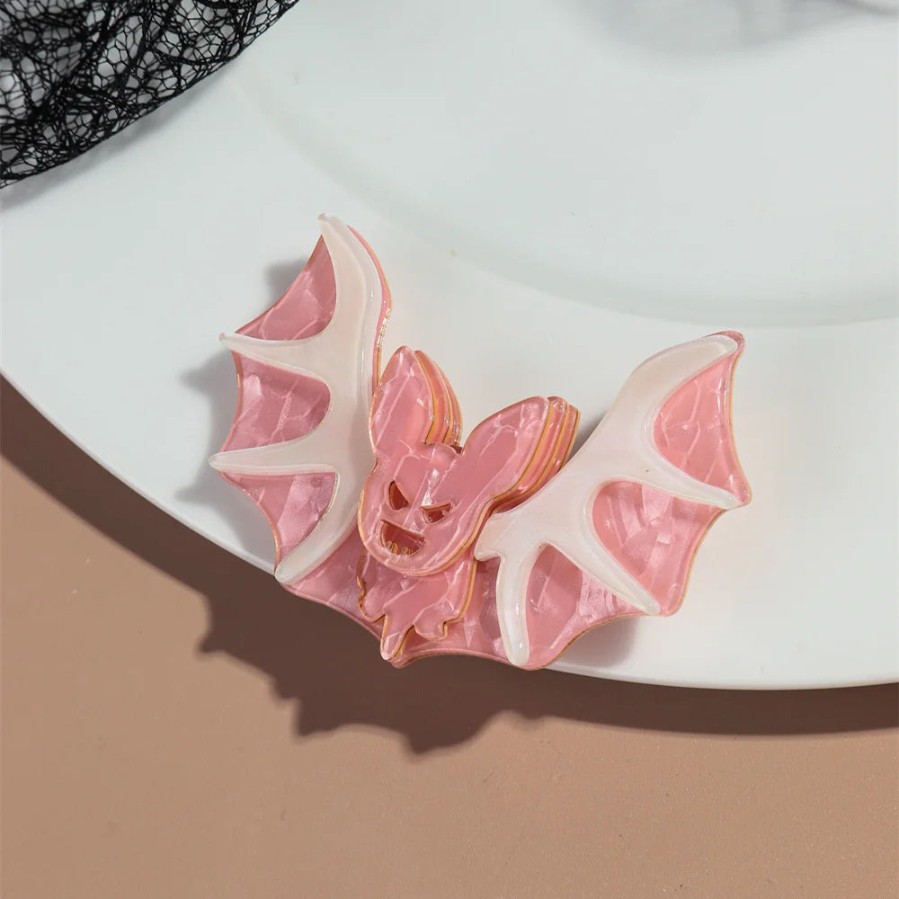 EtherealBe bat and pumpkin lapel pins Halloween featuring a pink bat design for festive accessories