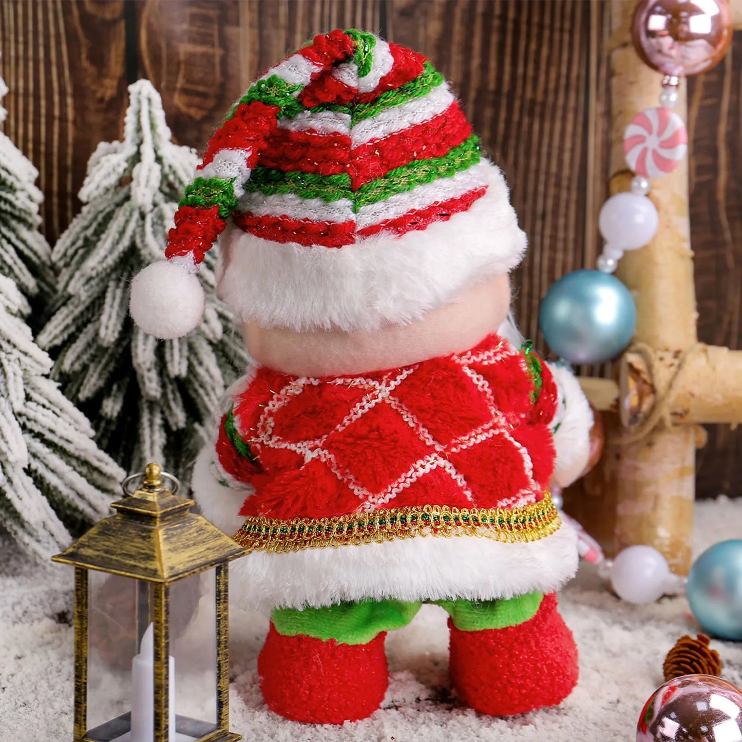 Christmas Light Music Electric Move Left And Right Elderly Ornaments Decoration Holiday Gift