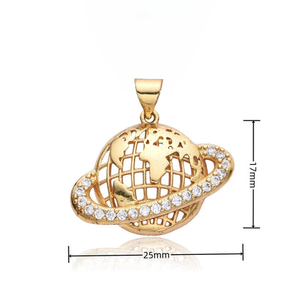 Y2K Gold Color Saturn Charms Micro-inlaid CZ Necklace for Women Planet Choker Chain Pendant DIY Jewelry Christmas Gift Wholesale