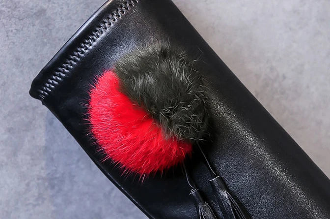 Knee Thigh High New In Women's Boots Genuine Leather Fur Long Shoes for Women Winter 2025 Wedges Chunky Platform Heeled Black