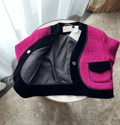 EtherealBe Sweet Pink Tweed Blazer for Ladies