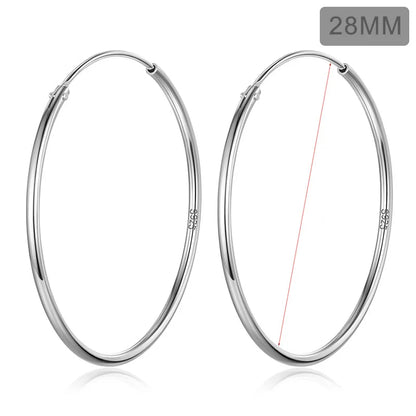 TrustDavis Real 925 Sterling Silver Earring Fashion Simple Korean Hoop Earrings For Women Charming Chic Party Fine Jewelry DD455