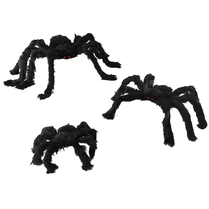 Horror Giant Black Plush Spider Halloween Party Decoration Props Kids Children Toys Haunted House Decor