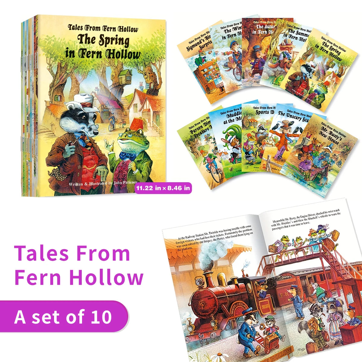 "The Spring in Fern Hollow" is a children's English story picture book with exquisite inner pages and interesting enlightenment