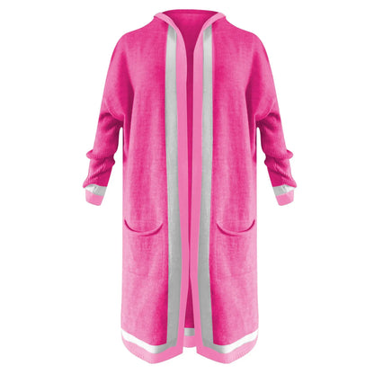 Women's Casual Hooded Sweater Cardigan Coat Chic Warm Loose Fit Streetwear Long Sweater Knitted Cardigan Autumn Winter Oversized