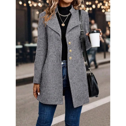 Women's winter coats; solid-color women's winter tops; mid-length, elegant and comfortable long-sleeved cardigans for women