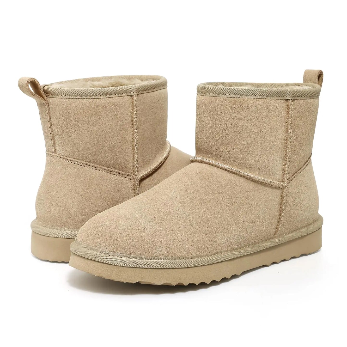 Evshine Winter Mini Snow Boots For Women Plush Lined Warm Suede Snow Boots Comfy Fuzzy Boots Fur Home Ankle Boots Lady Snow Boot