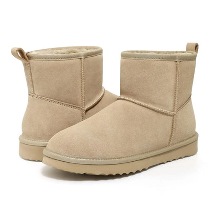 Evshine Winter Mini Snow Boots For Women Plush Lined Warm Suede Snow Boots Comfy Fuzzy Boots Fur Home Ankle Boots Lady Snow Boot