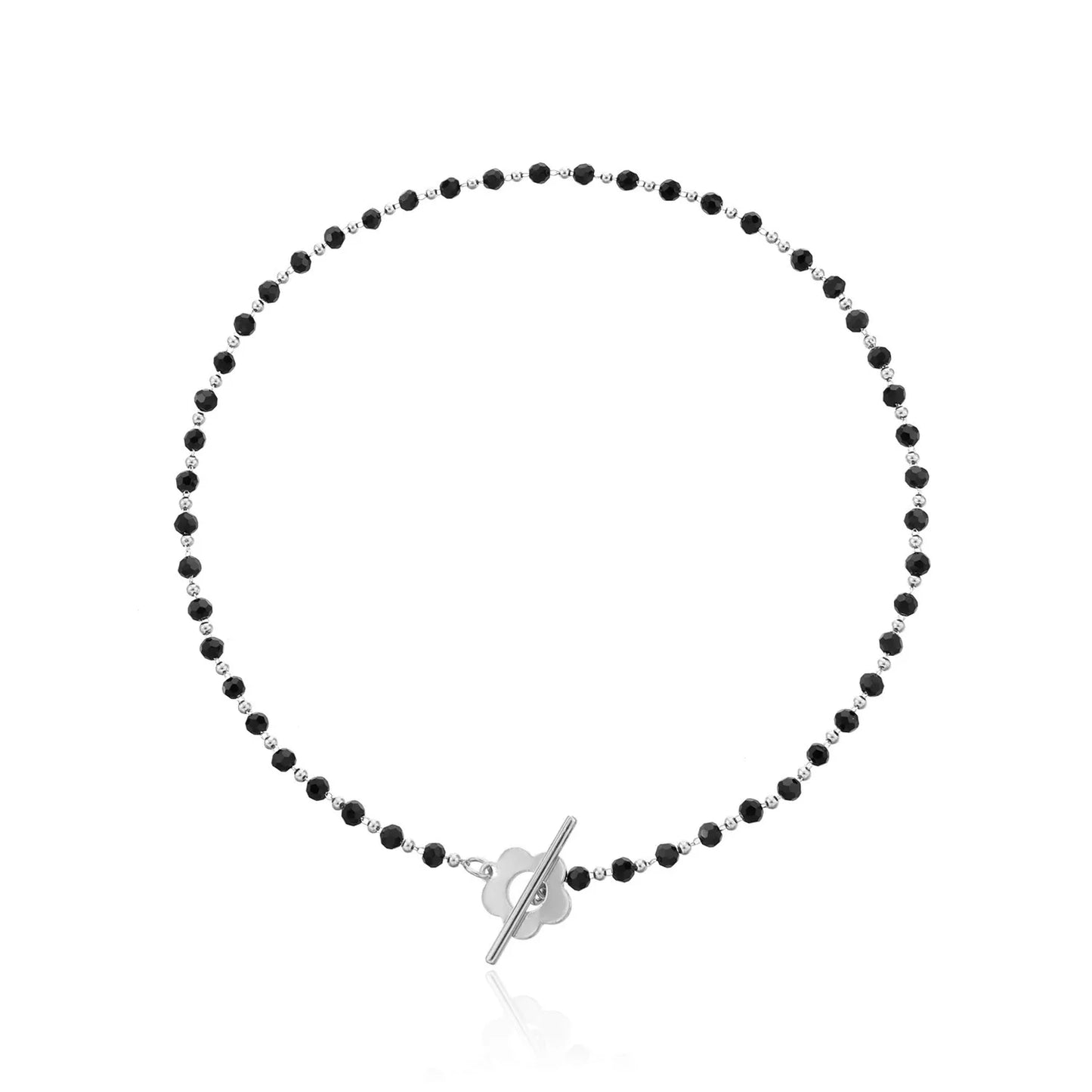 2022  Luxury OT Flower Buckle Crystal Glass Bead Chain Choker Necklace for Women Charm Fashion Jewelry  Gift