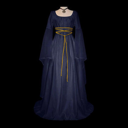 Medieval Gothic Style Retro Cosplay Clothing Long Sleeved Dress Women's Party Dress Mardi Gras Stage Performance Costumes