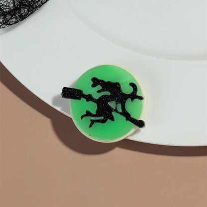 Halloween Day Acrylic Bat Night Light Brooches for Women Glitter Pumpkin Brooch Lapel Pins Clothing 2024 Trend Accessories