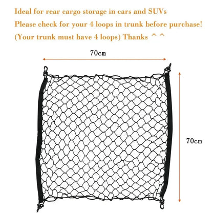 Car Trunk Net For Ford Mondeo Fusion MK5 2014~2022 2020 Pocket Trunk Nylon Elastic Mesh Car Net Holder Pocket Car Accessories
