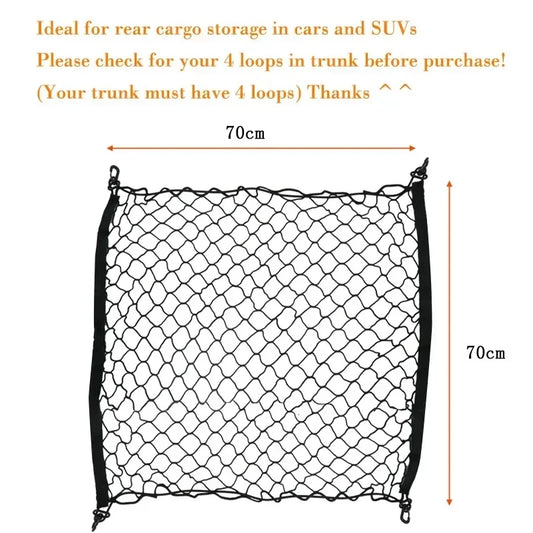 Car Trunk Net For Ford Mondeo Fusion MK5 2014~2022 2020 Pocket Trunk Nylon Elastic Mesh Car Net Holder Pocket Car Accessories