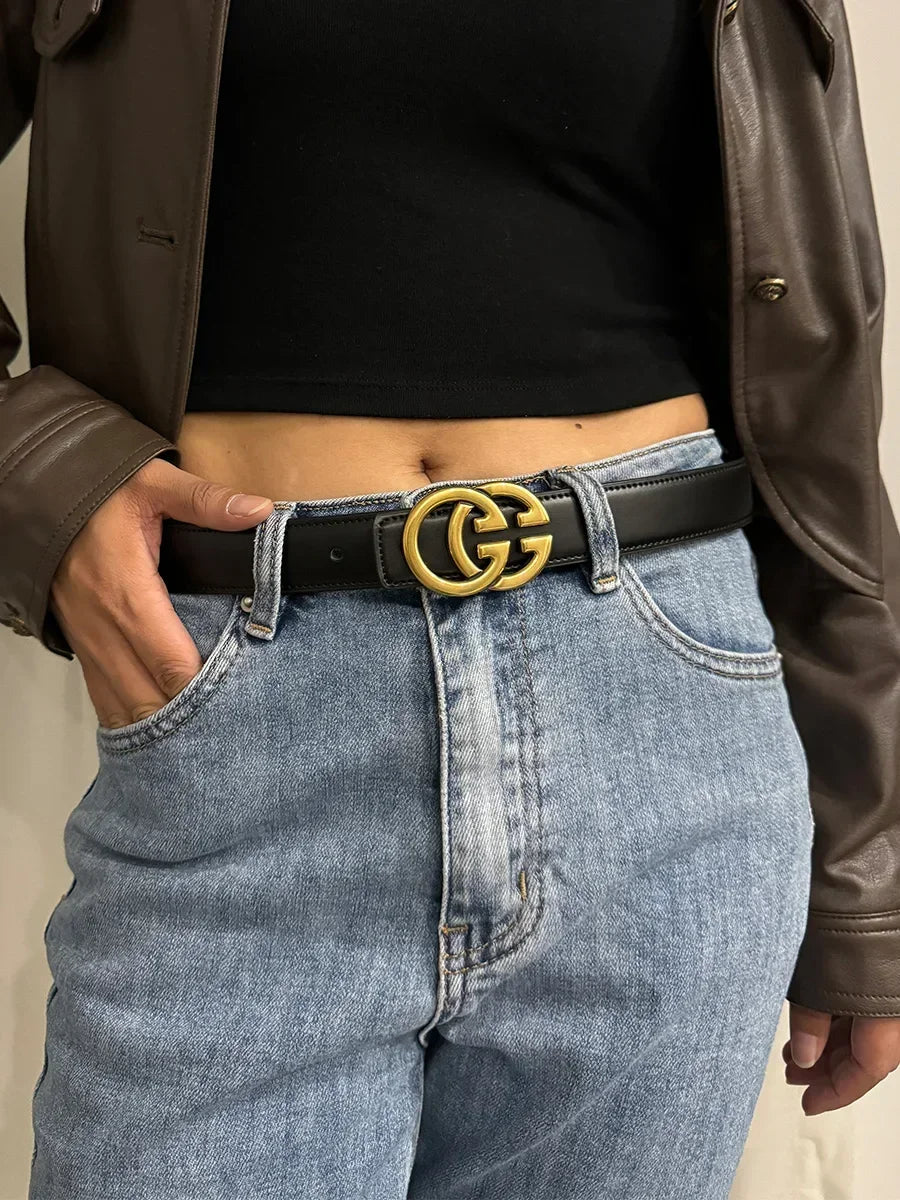 GG fashion cowhide real leather belt for women luxury desiner Unisex men's belt elegant girdle belt female jeans waistband