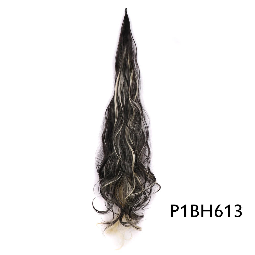 32" Flexible Wrap Around Ponytail Hair Extension Long Curly Synthetic Ponytail Wavy Pretty Hair Ponytails Hairpieces For Women
