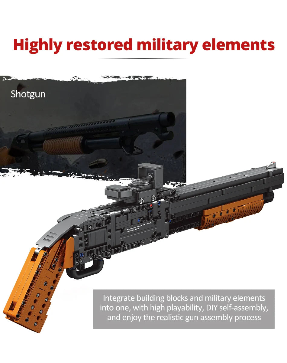 ZKZC WW2 Military Weapon Shotgun Sniper Rifle Assault Rifle Building Block City Police Pistol Brick Children Toys Gifts