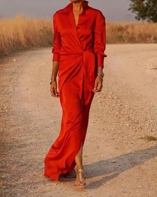 EtherealBe Elegant Long Sleeve Split Dress