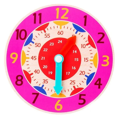 Kids Montessori Wooden Clock Toys Hour Minute Second Cognition Time Learning Teaching Aids Educational Toys for Children