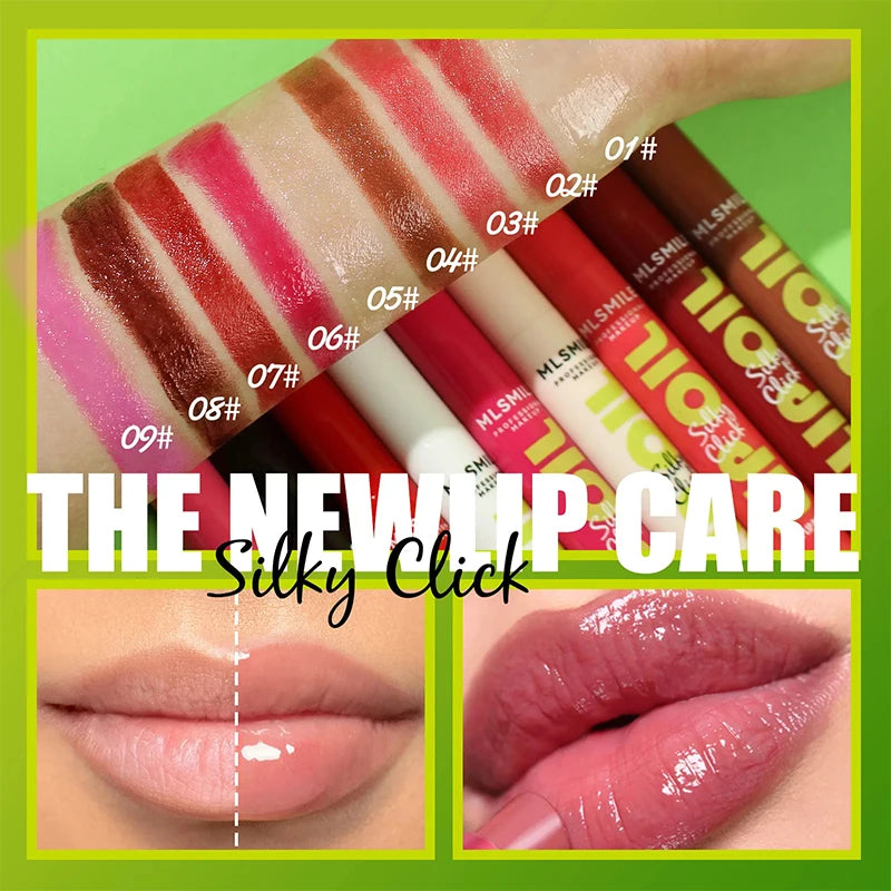EtherealBe hydrating jelly lip gloss shades displayed on lips and swatches for vibrant color options