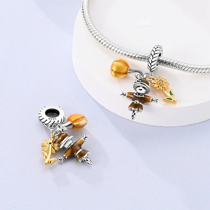 Halloween Christmas 925 Silver Charms Fit Original Bracelet For Women Jewelry Snow Christmas Tree Santa Claus