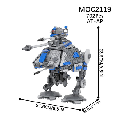EtherealBe MOC2119 AT-AP Building Set with 702 pieces, ideal STEM gift for kids