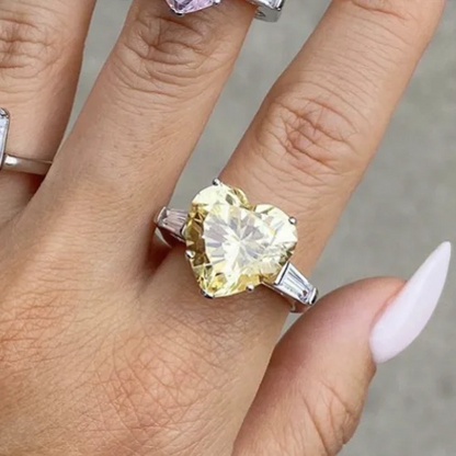 Original 100% 925 Sterling Silver Wedding Engagement Cocktail Women Luxury Drop Cuts Simulated Diamond Rings Fine Jewelry Gift