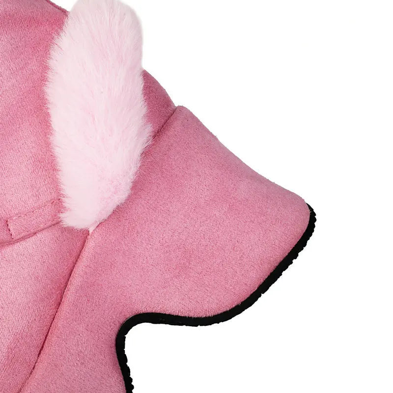 8CM Chunk Heels Winter Warm Knee High Boots Women Snow Short Plush Platform Boots Faux Fur Cosplay Lace-up Long Shoes Size 34-43