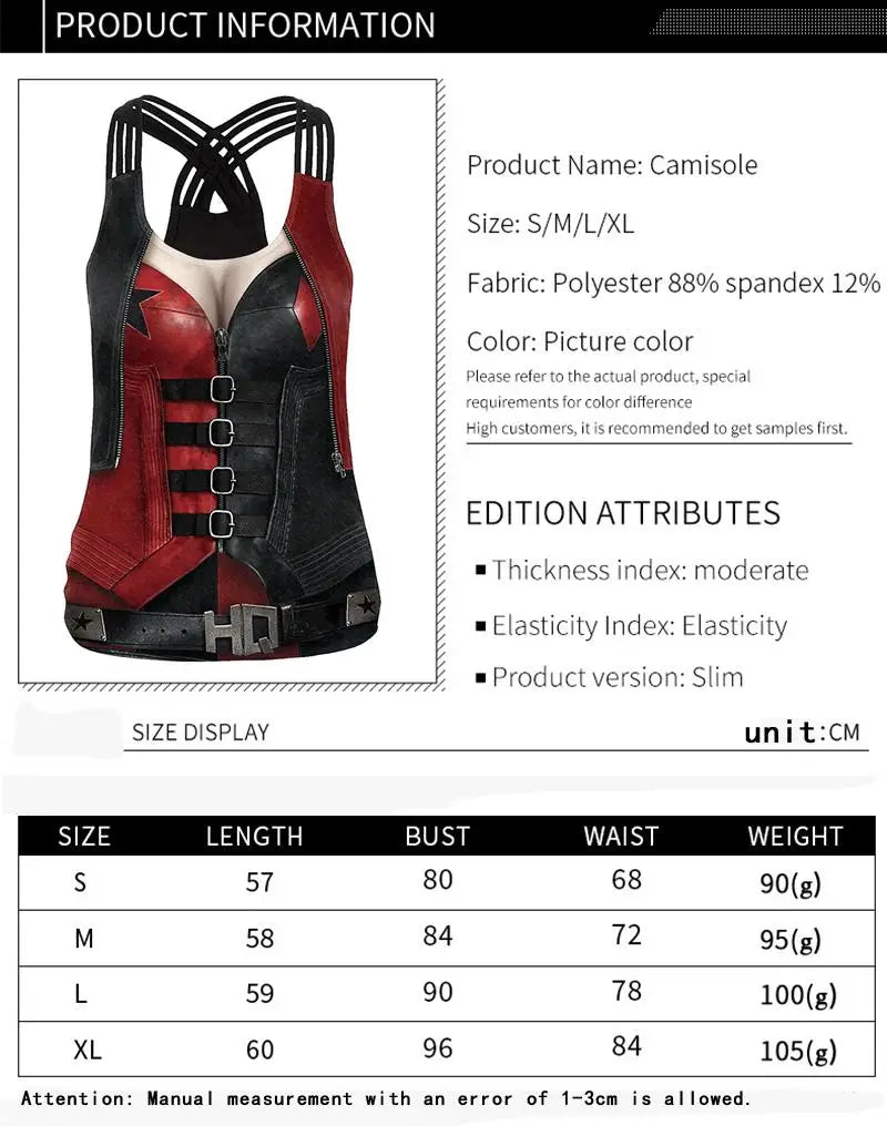 Zawaland Cosplay Costume Clown Women Printing Halloween Dress Up Matching Set Jumpsuits Carnival Party Dress Leggings Bodysuit