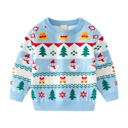 Children Baby Christmas Tree Knitted Autum Winter Boy Girl Clothes Round Neck Kid Toddler Girls Boys Pullover Outerwear