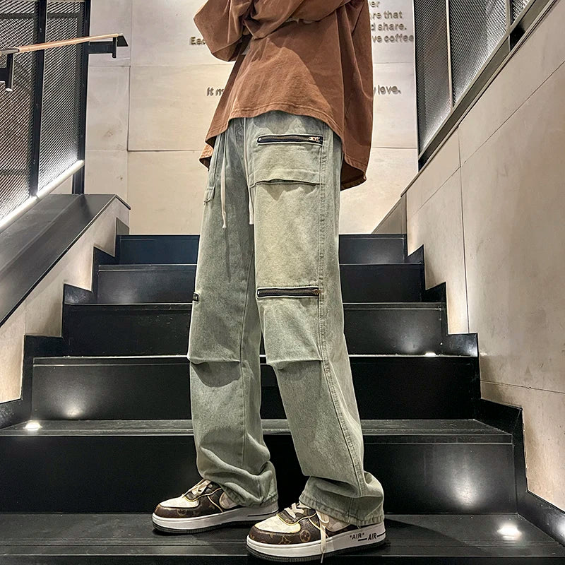2024 Fall Fashion Zipper trend Straight leg jeans2024 Fall Fashion Zipper trend Straight leg jeans