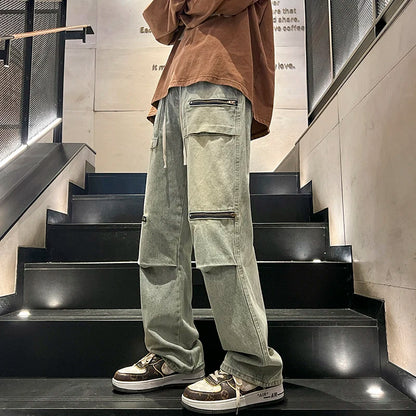 2024 Fall Fashion Zipper trend Straight leg jeans2024 Fall Fashion Zipper trend Straight leg jeans