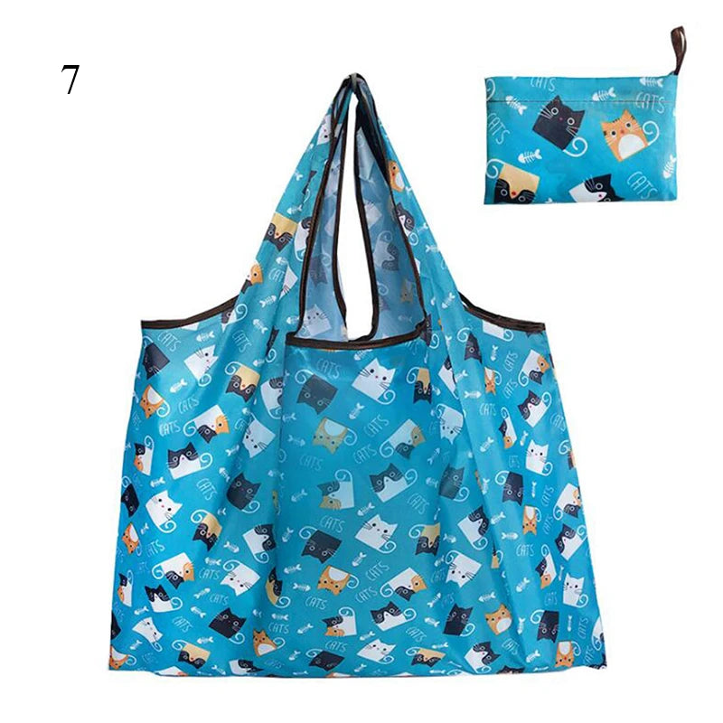 Foldable Large Shopping Storage Bags For Groceries Recyclable Grocery Tote Pouch Eco-Friendly Heavy Duty Washable Shopper Bag