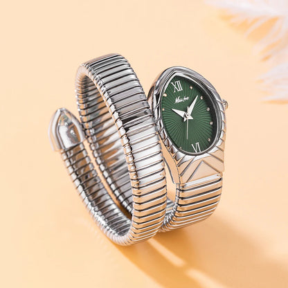 Top Brand MISSFOX Women's Watches New Quartz Snake Shape Simple Ladies Watch Fashion Unique Strap Waterproof Wristwatches
