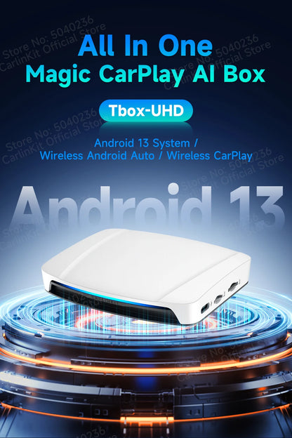 HDMI CarlinKit 8G+128G CarPlay Ai Box Android 13.0 Wireless Android Auto&CarPlay SM6225 Qualcomm 8-Core For Netflix Smart TV Box