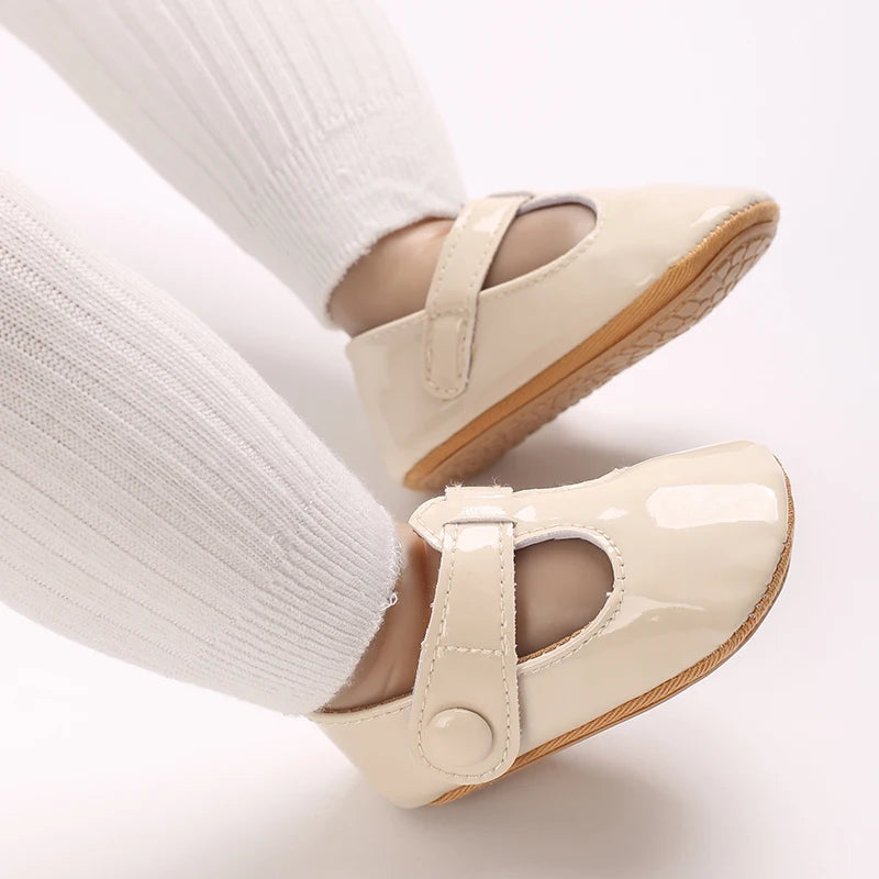 Mary Jane Flats Bow Crib Shoes Anti Slip Soft Rubber Sole Suitable For Children Infant Baby